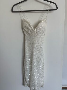 Windsor Ivory Sequin Strapless Slip Dress